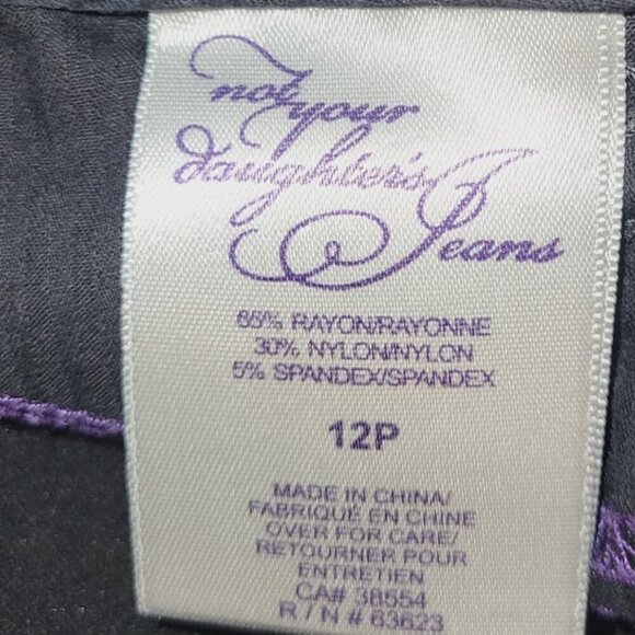 NYDJ Classic Straight Leg Knit Trouser Pant Black Women's Size 12P - Picture 10 of 12